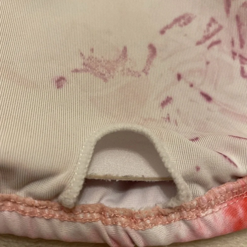 Fashion Nova Tie-Dye Bikini Top in Pink and White